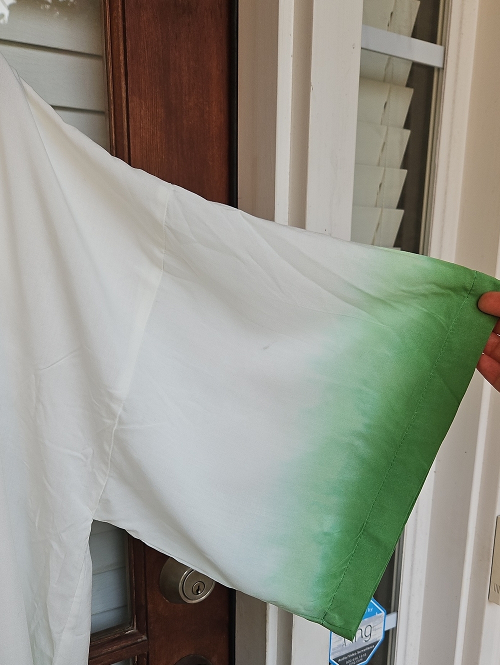 NWT! Chico's White to Green Ombre Tunic with Multicolor Beaded V-Neck's Top - Picture 3 of 6
